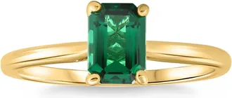 Pompeii3 1Ct Emearald Solitaire Ring 10k Yellow Gold Lab Grown