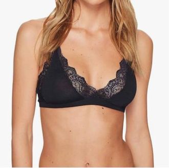 Only Hearts So Fine Lace Triangle Halter Bralette In Sky