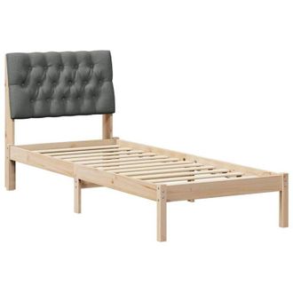 vidaXL Estructura De Cama Con Cabecera Tapizada Marr&oacute;n 75 X 190 Cm Vidaxl