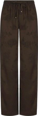 Ganni PANTALONE IN RASO MARRONE GANNI