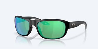 Costa Unisex Clipperton Rectangular Sunglasses In Matte Black Green Mirror