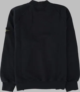 Stone Island Logo Patch Cotton Sweatshirt - Black