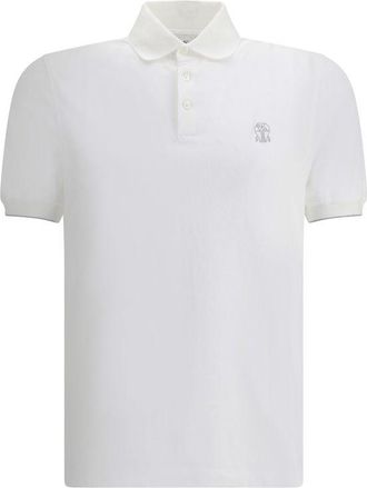 Brunello Cucinelli White Cotton Polo Mens Shirt
