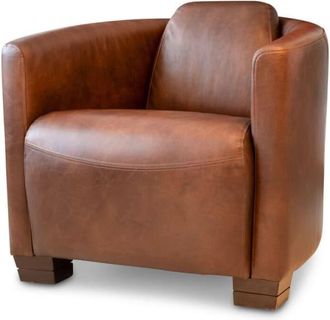PIB Sillon de cuero marr&oacute;n