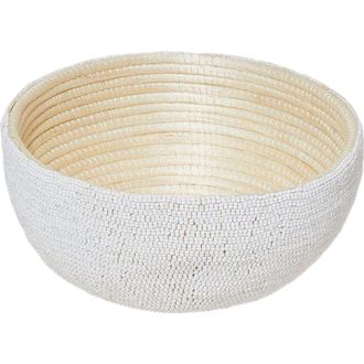 Indego Africa Small Beaded Bowl in White at Nordstrom