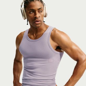 Nike Mens N.A.C. Dri-FIT Ribbed Tank Top in Purple | IR8809-524