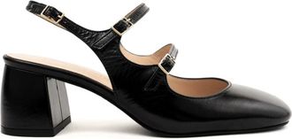 Sergio Moretti Klassieke Zwarte Middelhoge Pumps - Dames - Pumps - Zwart - 39 EU - Leer - Schoenen