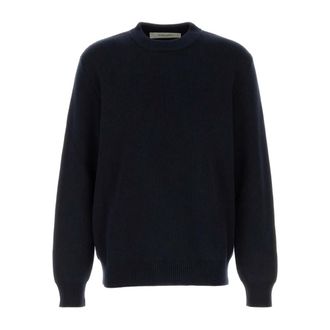 Golden Goose Round-neck Knitwear, male, Blue, Size: XL Regular Knit C