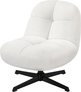 Yaheetech Silla Relax Giratoria Moderna C&oacute;modo Sof&aacute; Sill&oacute;n Para Sala De Estar Dormitorio Y Comedor Con Base Metal Y Acolchado - Yaheetech