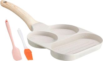 OEM Sartenes Antiadherentes De 4 Cavidades Con Mangos De Madera Para Huevos Revueltos