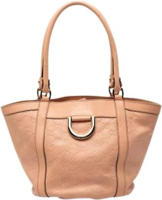 Gucci Pre-owned Vintage Tote Bag - Dames - Vintage Shopper - Roze - ONE Size - Leer - Vintage