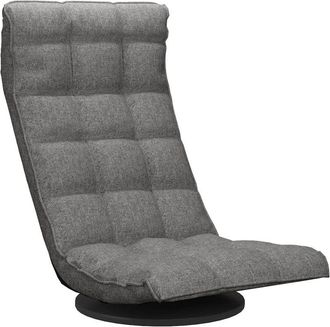 vidaXL Vidaxl - Silla de suelo giratoria de tela gris claro