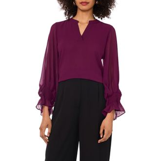Vince Camuto Long Sleeve Chiffon Top in Pickled Beet at Nordstrom Rack, Size X-Large