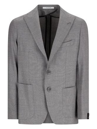Tagliatore single-breasted patch-pocket jacket - Grey