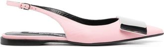 Sergio Rossi Miroir leather slingback pumps - women - Lambskin/Leather/Rubber/Kid Leather - 36.5 - Pink