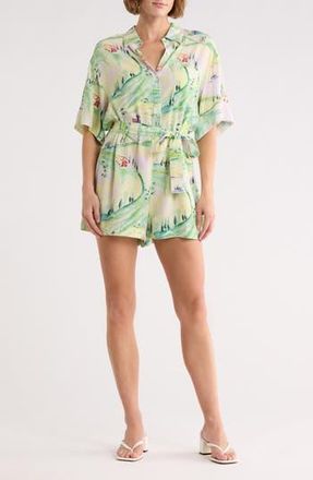 FRNCH Ulla Tie Waist Romper in Valdorcia at Nordstrom Rack, Size X-Large