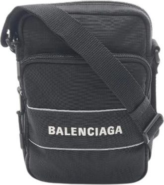 Balenciaga Pre-owned Cross Body Bags, female, Black, Size: ONE SIZE Pre-owned Sports Nylon Shoulder Bag