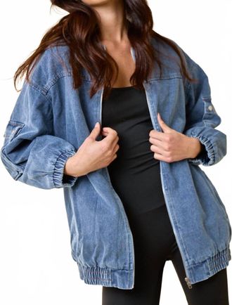 Blue Blush Oversized Jacket In Blue