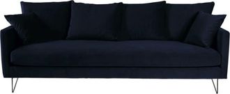 DRAWER Sofá cama 3 plazas terciopelo patas metalicas negras - Azul marino