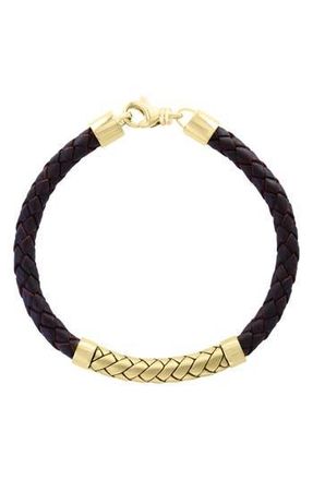 Effy Braided Leather Bracelet in Black at Nordstrom Rack, Size 8.5