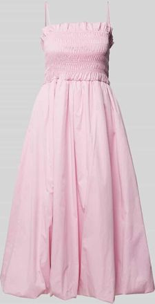 Amy Lynn Knielanges Cocktailkleid mit Smok-Details Modell Polly in Rose, Gr&ouml;&szlig;e 34