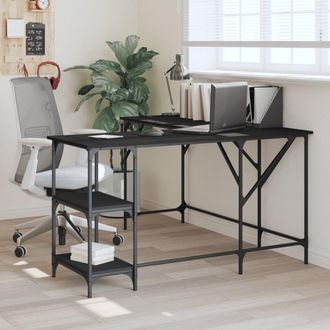 Berkfield Home Desk Black 139x139x75 cm Engineered Wood | Size: 139 x 139 x 75 cm
