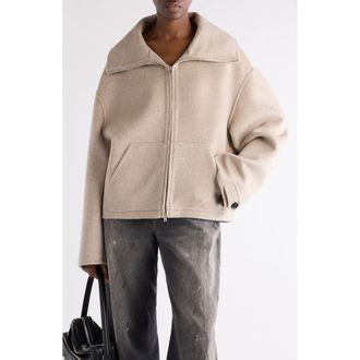 Acne Studios Olemmy Wool & Cashmere Jacket in Oatmeal Melange at Nordstrom, Size 10 Us