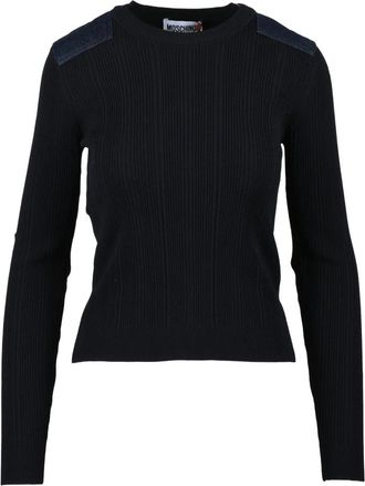 Moschino Truien & Vesten, Dames, Blauw, M, Denim, Sottogiacca Toppe in Denim