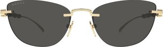 Gucci Sunglasses Gg2063 S 002 Gold/Dark Grey Women