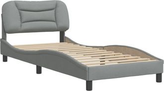 vidaXL Estructura De Cama Sin Colch&oacute;n Tela Gris Claro 80x200 Cm Vidaxl
