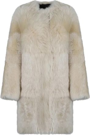 Zimmermann Illustration Shearling Jas - Dames - Jassen - Wit - M - Jassen