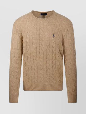 Ralph Lauren cable-knit wool-cashmere crewneck sweater