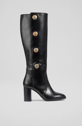 L.k. Bennett Womens Marcella Knee Boots,Black Leather - Size UK 7