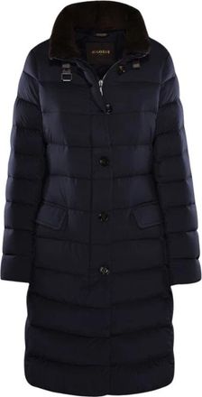 Moorer Vetiver-S3 Long Down Jacket - Dames - Dons jassen - Blauw - M - Leer - Jassen