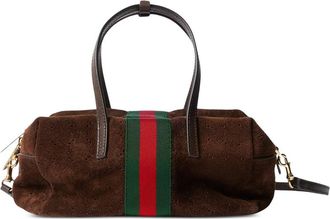 Gucci Small Boston Web Suede Tote Bag