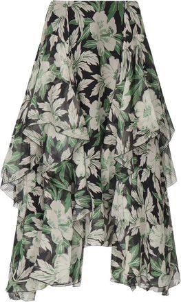 Loewe ruffled floral-print skirt - Green