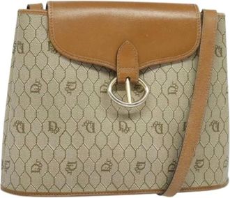 Dior Pre-owned Cross Body Bags, female, Beige, Size: ONE SIZE Pre-owned Honeycomb Canvas Shoulder Bag
