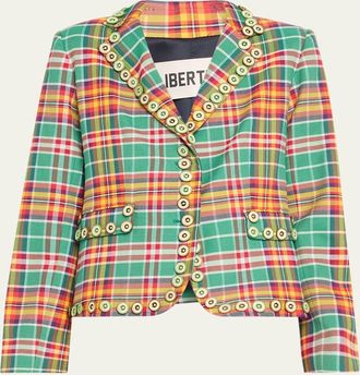 Libertine - Libertine Plaid Button Trim Short Jacket