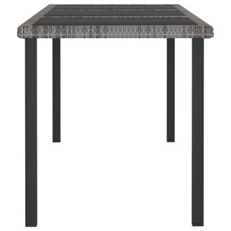 Berkfield Home Durable Garden Dining Table Grey 180x70x73 cm Poly Rattan | Size: 180 x 70 x 73 cm