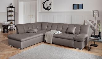 Domo Collection Ecksofa »Mona L-Form« wahlweise mit Bett- und Armlehnfunktion