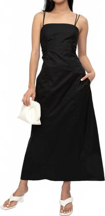 Frame Denim Tie Back Midi Dress In Noir