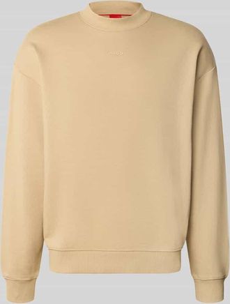 HUGO BOSS Regular Fit Sweatshirt aus reiner Baumwolle Modell DAPOCREW in Sand, Gr&ouml;&szlig;e XXL