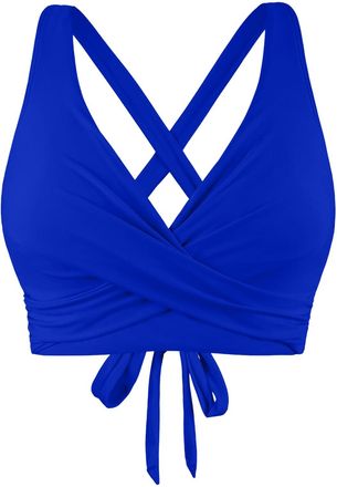 Generic Bikini Top Swimsuits for Women Plus Size Swim Tops Push Up Full Cup Modest Swimwear Tops Plain Crisscross Back Swimming Costume Women Padded Bikini To
