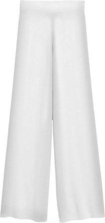 MC2 Saint Barth Broek van wolmix met kasjmier - Dames - Wijde Broeken - Wit - S - Wol - Broeken