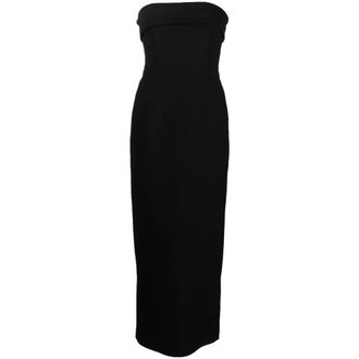 New Arrivals Zwarte Mouwloze Lange Jurk met Omslagdetail - Dames - Maxi kleedjes - Zwart - L - Kleedjes