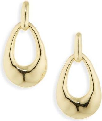 Argento Vivo 18K Gold Plated Hammered Oval Drop Earrings at Nordstrom Rack