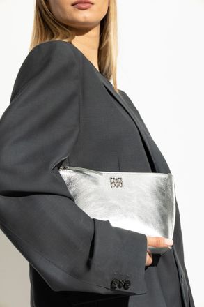 Givenchy Black Clutch Liquid, Womens, Silver