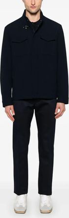 Fay Mens Wool Jacket - Dark Blue - Size X-Large