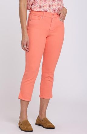 NYDJ Chloe Cool Embrace Side Slit Capri Jeans in Peachiness at Nordstrom, Size 16