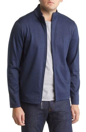 Johnston & Murphy Textured Full Zip Sweatshirt in Navy at Nordstrom, Size Xxx-Large